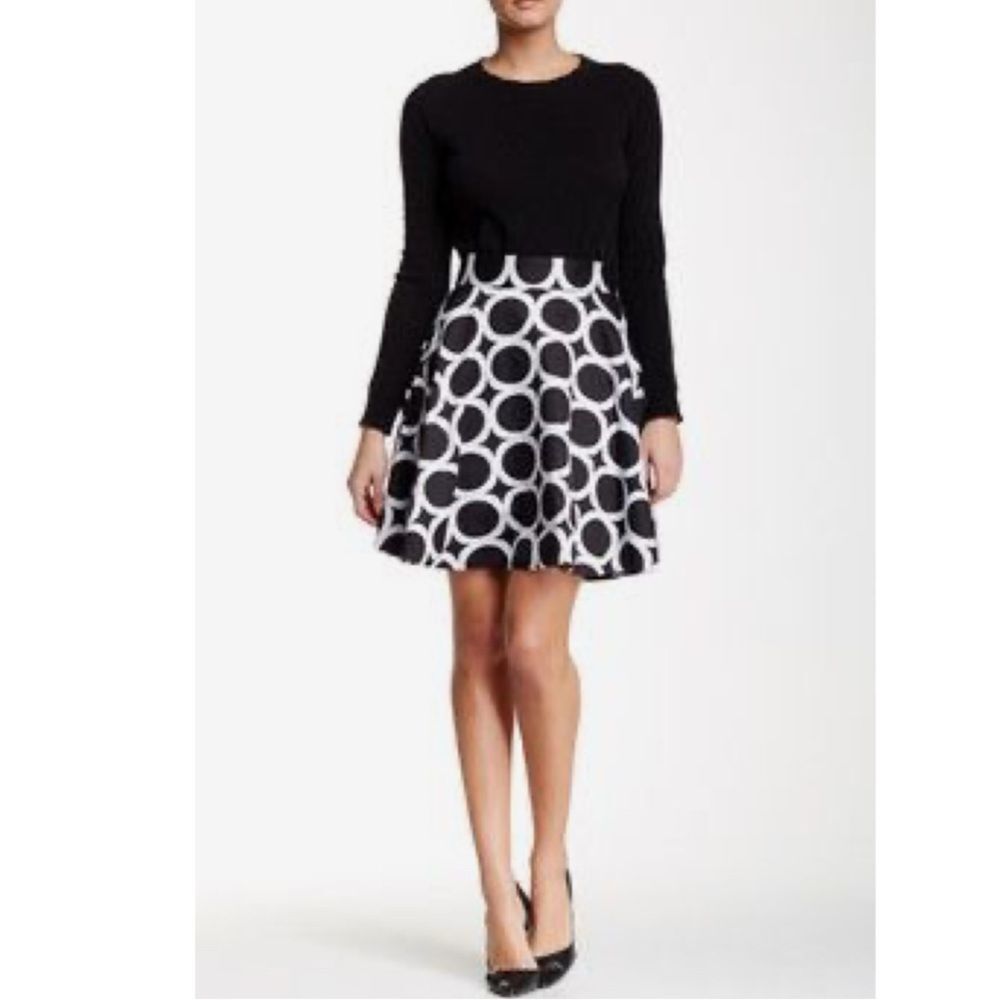 Amanda & Chelsea black and white circle print cotton skirt size 2